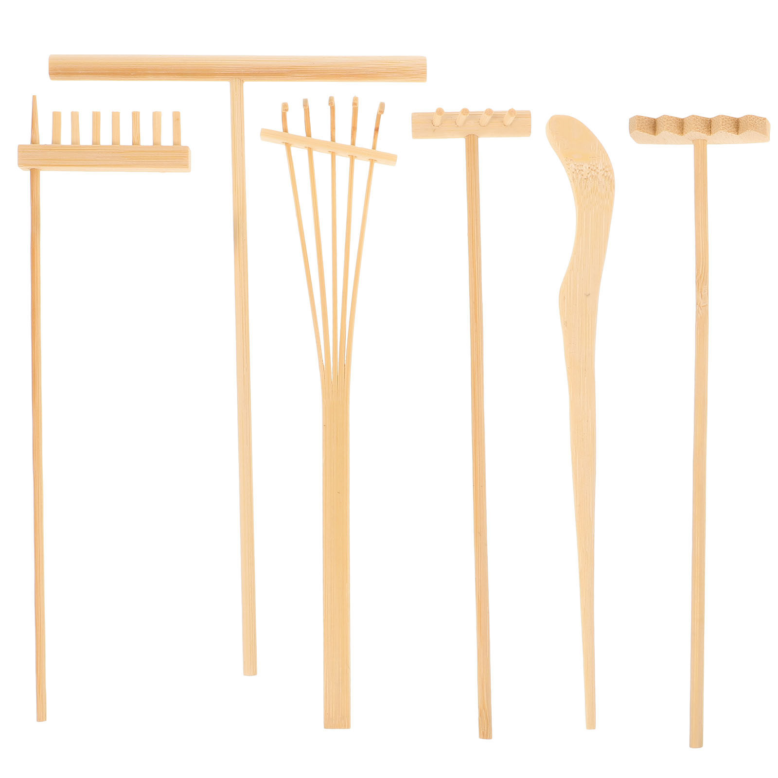 Gardening Tools Drawing - 1Set Bamboo Rake Tea Set Sand