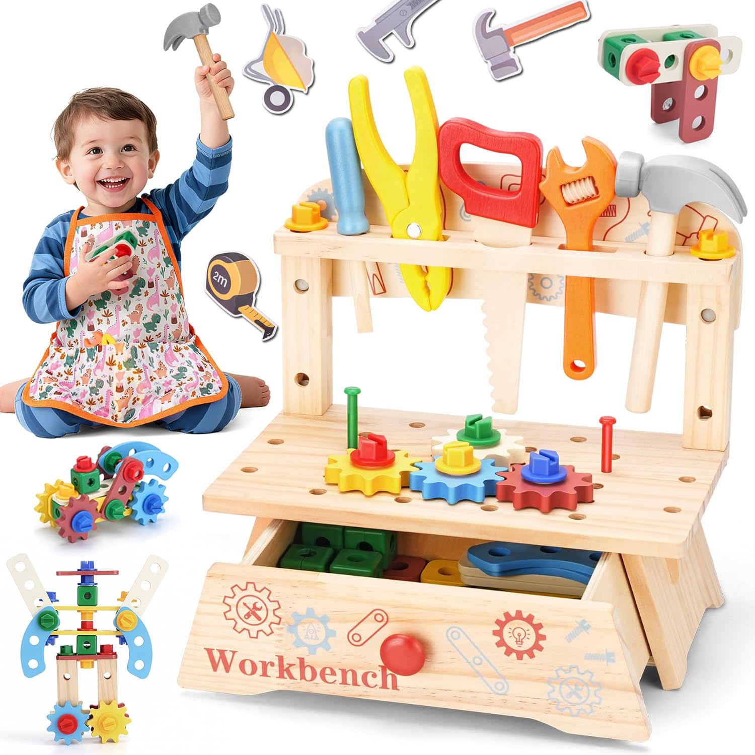 Wooden Tool Bench for Kids,Mon - огляд і ціна Gardening Tools For Kids