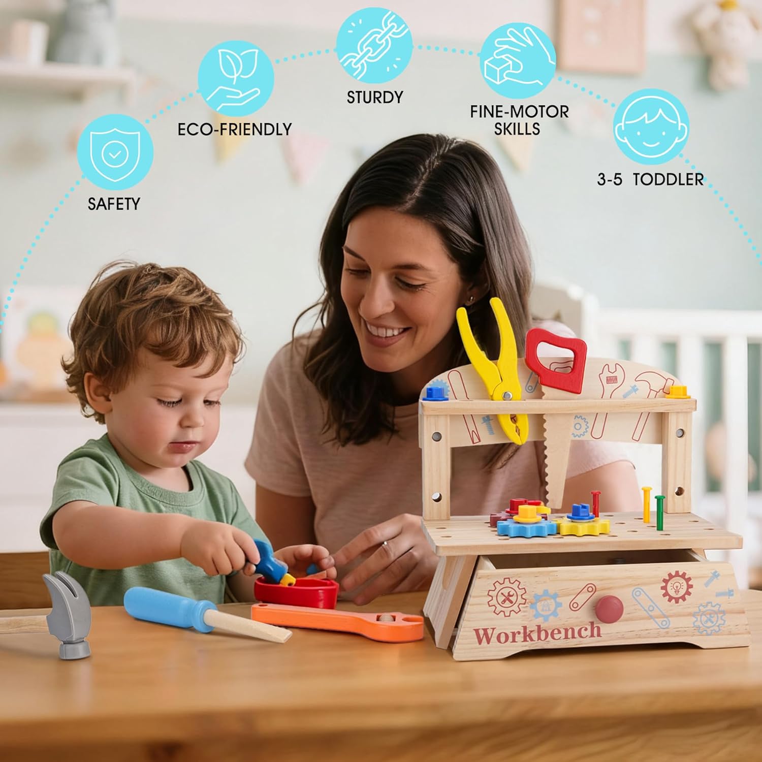 Wooden Tool Bench for Kids,Mon - огляд і ціна Gardening Tools For Kids