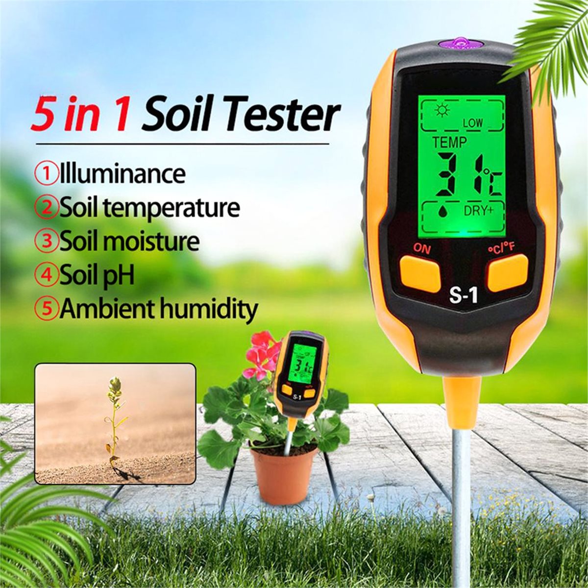 (PQWN) Soil Moisture Sensor Me - огляд і ціна Gardening Tools B&M