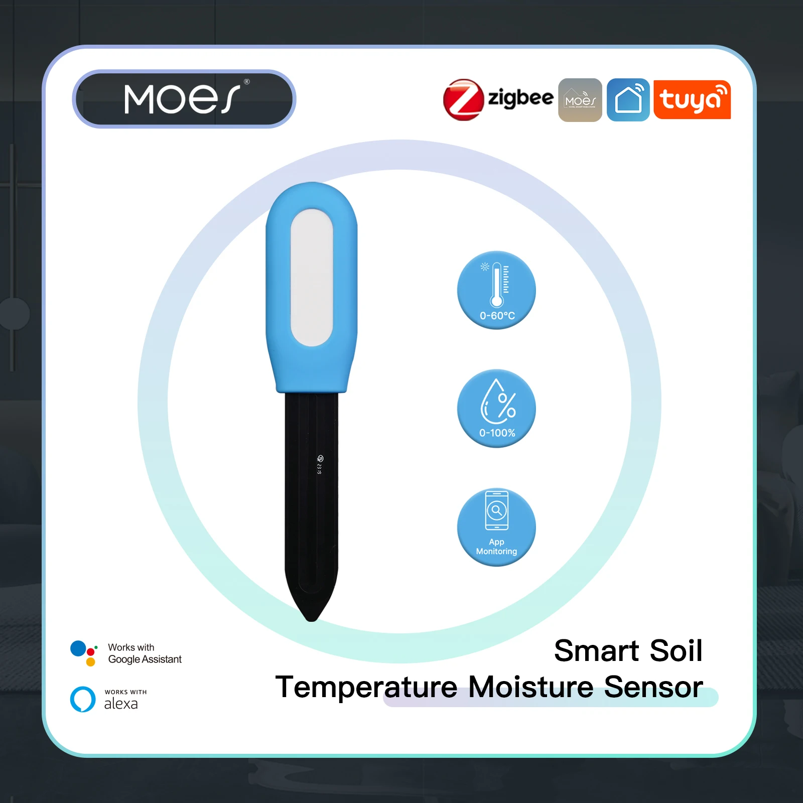 MOES Smart ZigBee Soil Tempera - огляд і ціна Moisture Meter Plant