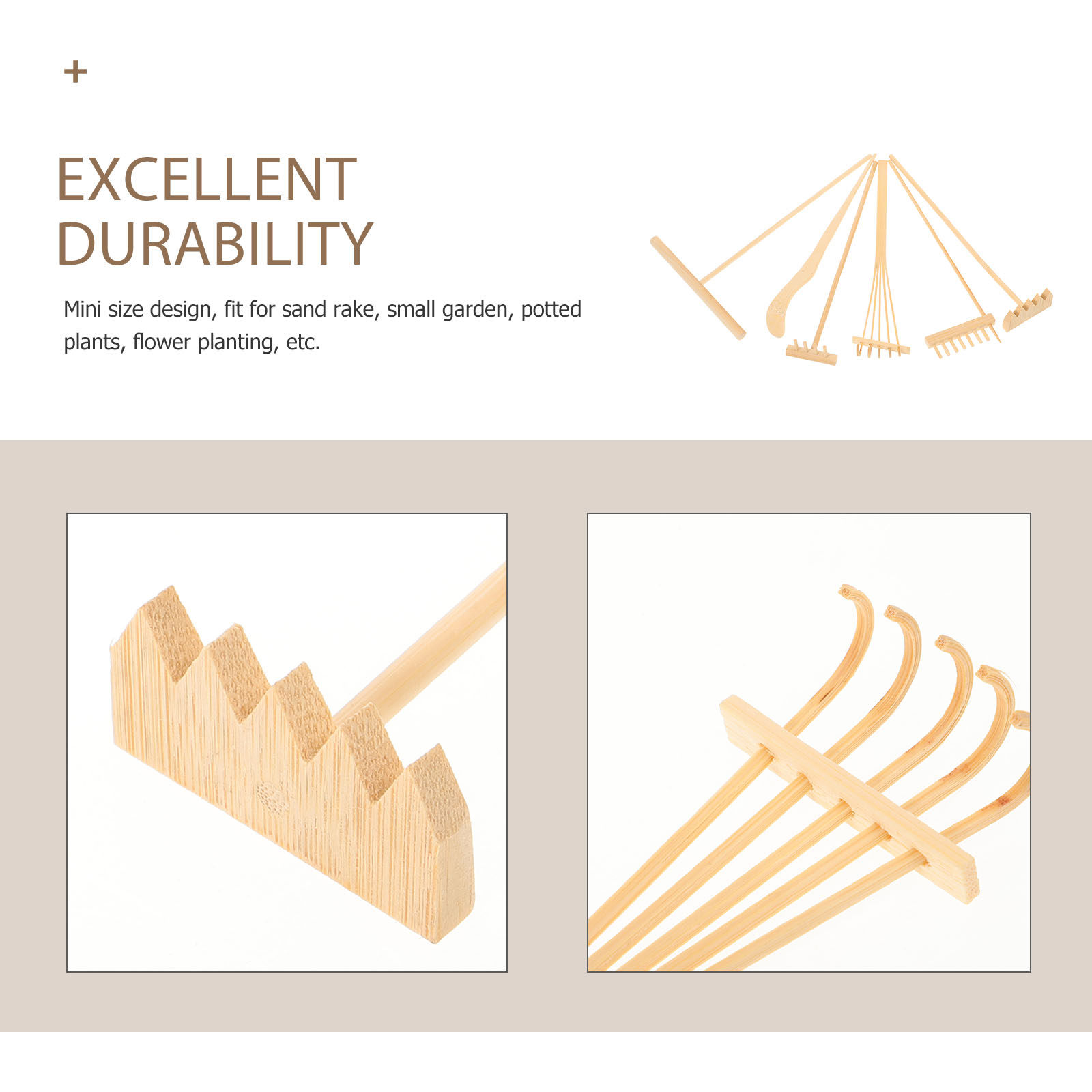 1Set Bamboo Rake Tea Set Sand  - огляд і ціна Gardening Tools Drawing